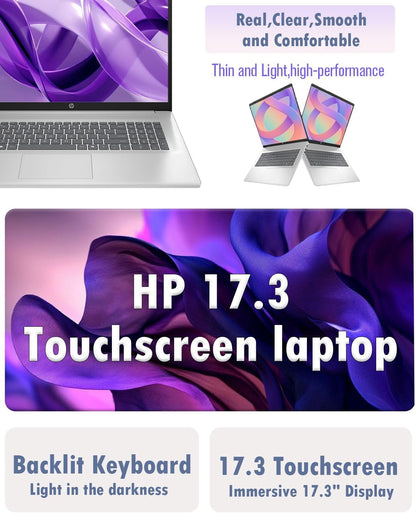 HP 17 Laptop Computer for Business, 17.3" 250 nits Touchscreen Display