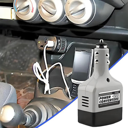 Car Power Inverter DC to AC Converter 150W with 2 AC Outlets and 2 USB