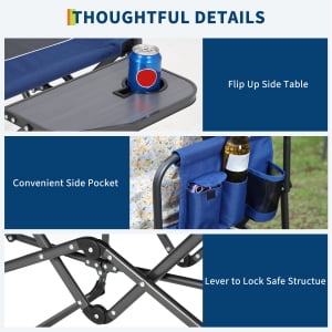 Danolapsi Oversized Folding Director Camping Chair,Heavy Duty Portable