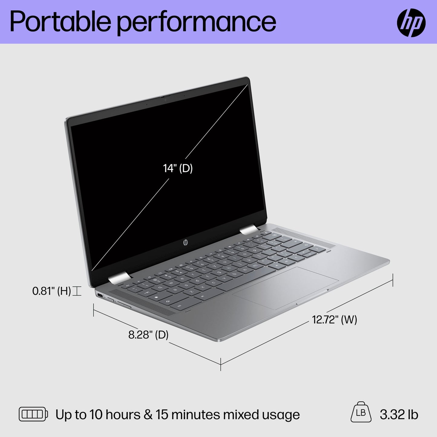 HP 14 inch x360 FHD Touch Chromebook Plus Laptop with Google AI Intel