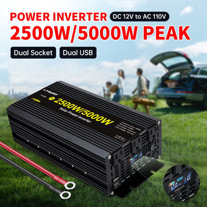 2500W 5000W Peak Modified Sine Wave Power Inverter 12V DC to 110V AC C