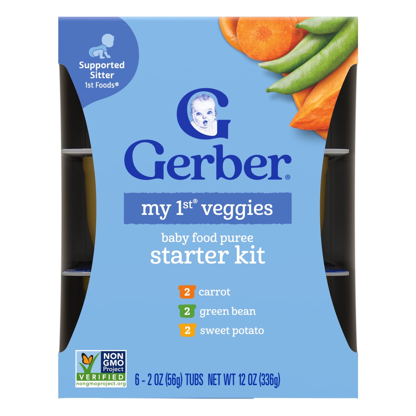 Gerber My 1st Veggies Starter Kit, Baby Food Puree, 2 oz Tubs, Variety