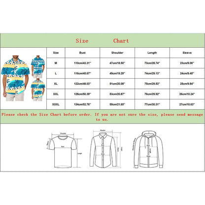 T Shirts for Men Printed Turn Down Short Sleeve Mens New Clothing,Blue