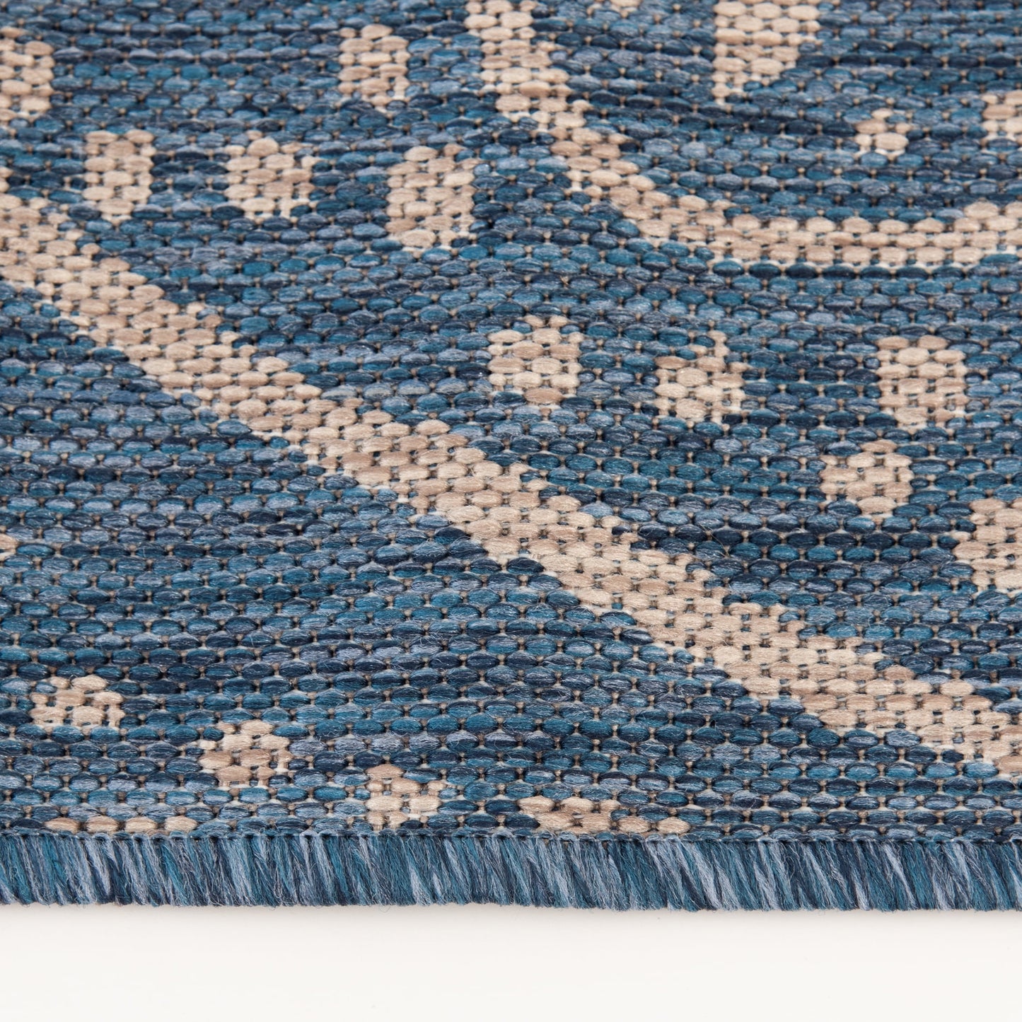 Mainstays Global Medallion Blue Polypropylene Outdoor Area Rug, 6'6"x9