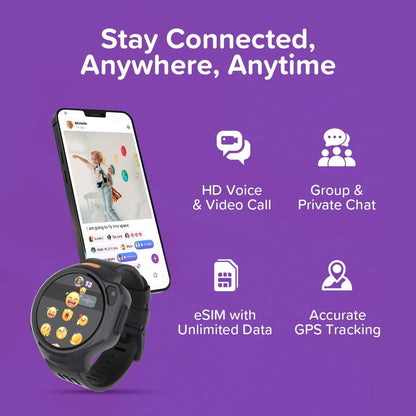myFirst Fone R2 (Cotton Candy) - Kids Smartwatch Phone: GPS Safety, Vi