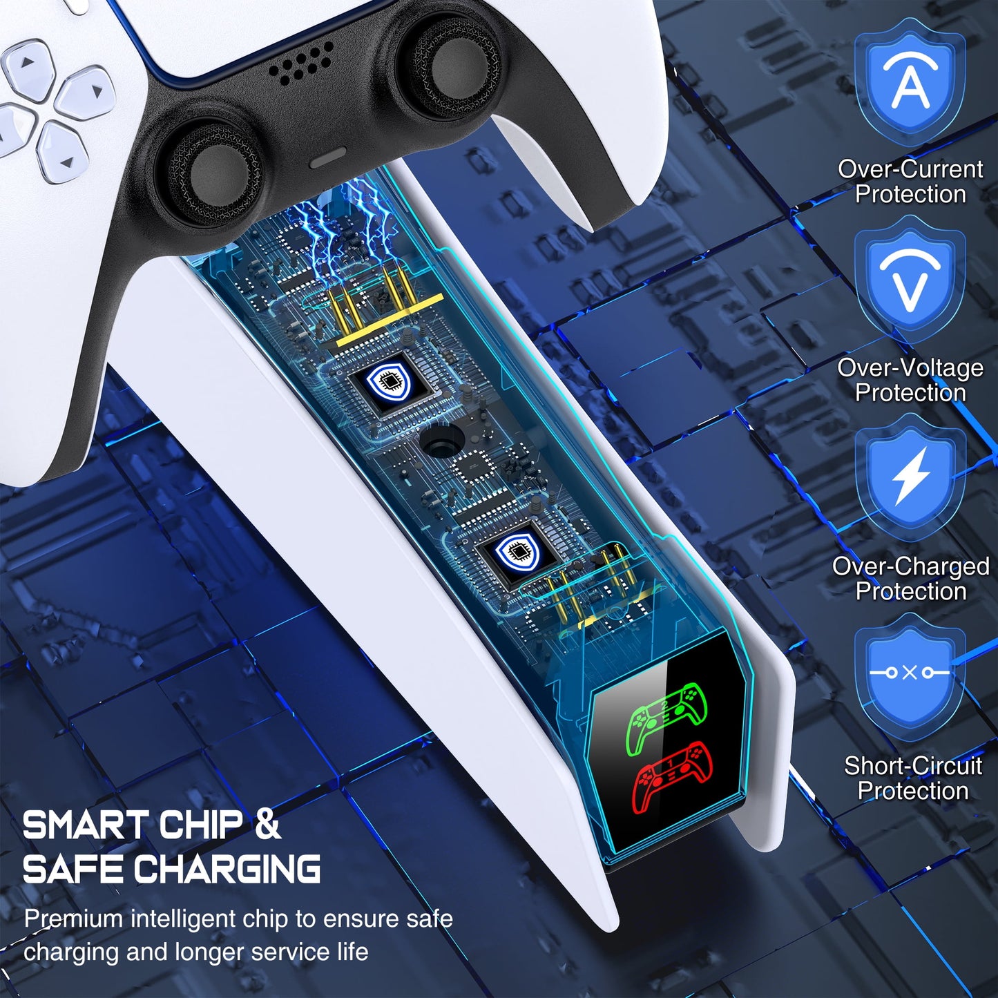PS5 Controller Charger, ESYWEN Charging Station for PlayStation 5 Cont