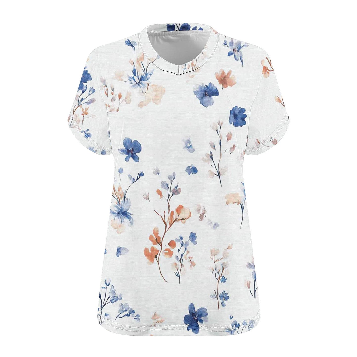 Women Tops Trendy Sawvnm Women's Plus-Size V-Neck Short Sleeved Printi
