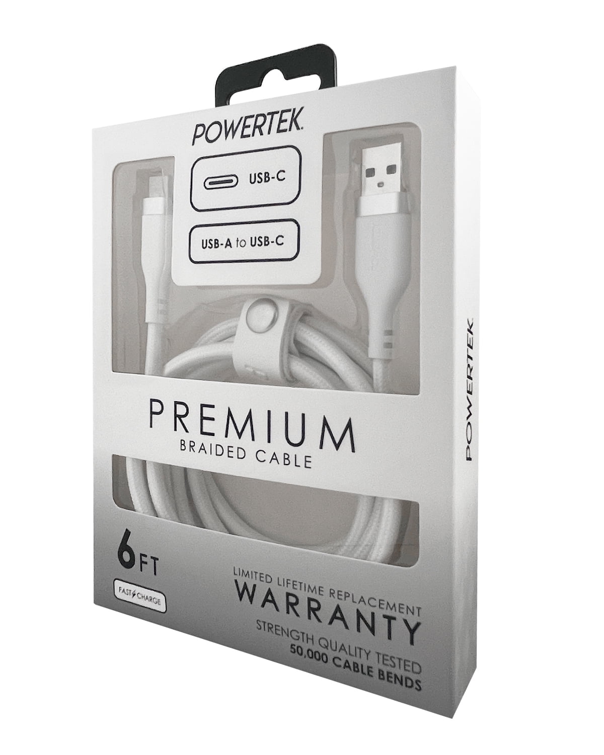 Liquipel Powertek Type-C Fast Charger Cable, 6ft USB-C for Galaxy, Not