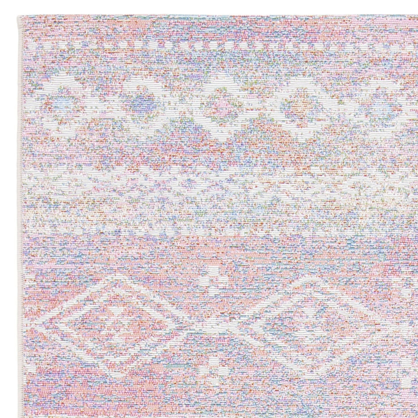 Safavieh Summer Zoja Outdoor Geometric Distressed Area Rug, Ivory/Pink