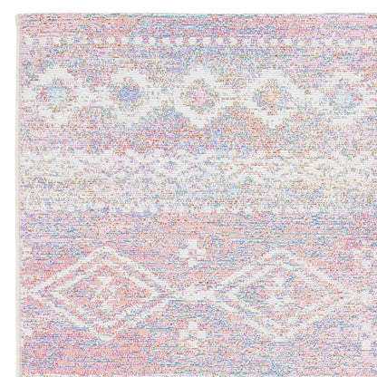 Safavieh Summer Zoja Outdoor Geometric Distressed Area Rug, Ivory/Pink