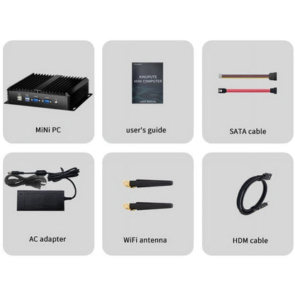 Industrial Mini PC, Kinupute Fanless Desktop Computer Core i5-4200U 1.