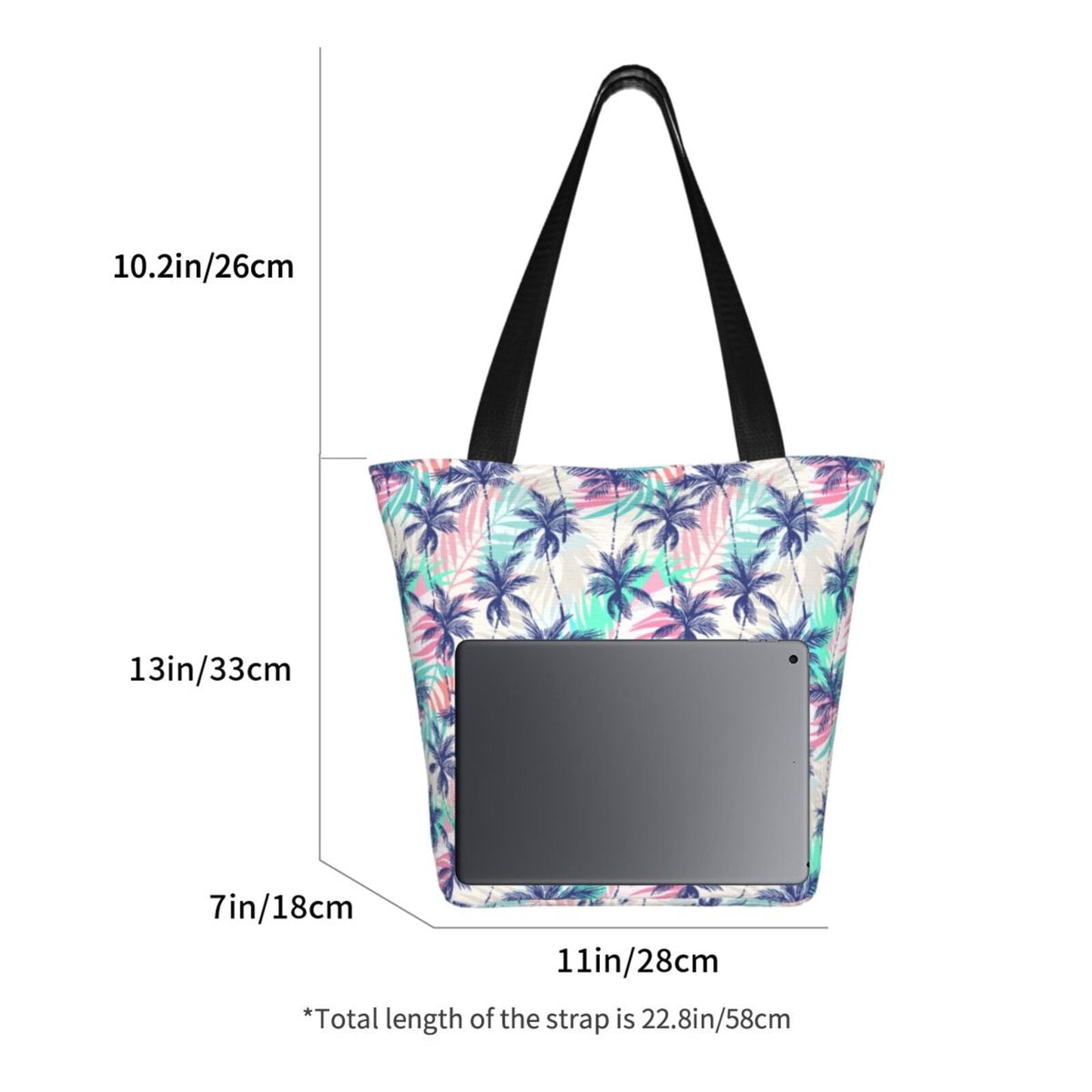 Vsdgher Palm Leaves print Reusable Shopping Grocery Bags for Women Sho