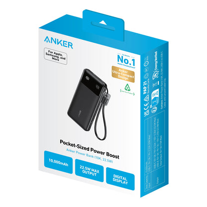 Anker 10,000mAh Power Bank, 22.5W Fast Charging, Portable Charger