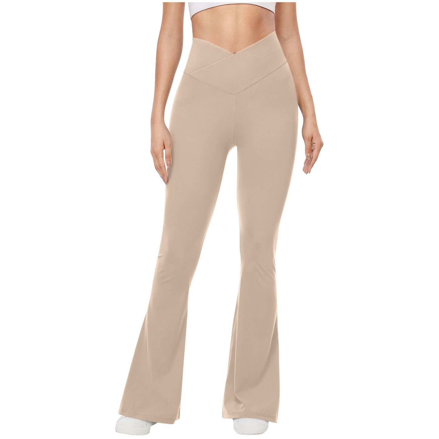 QATAINLAV Women's Flare Yoga Pants Casual V Crossover High Waisted Wor