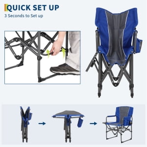 Danolapsi Oversized Folding Director Camping Chair,Heavy Duty Portable