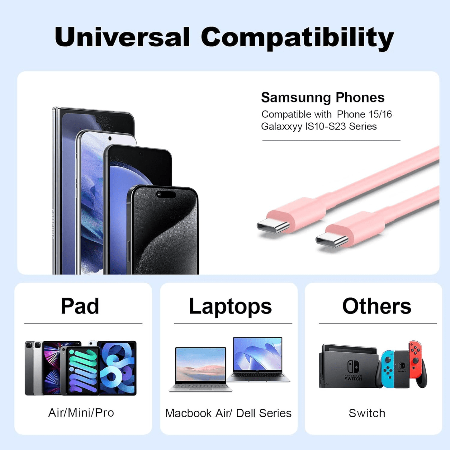for iPhone 17 16 15 Charger,2 Pack USB C Charger Block Type C Chargers