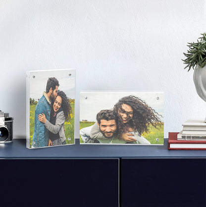 Sindcom 4x6 Acrylic Frames 3 Pack, Frameless Clear Picture Frames, Dou
