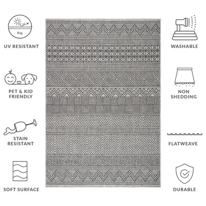 SAFAVIEH Courtyard Altan Geometric Indoor/Outdoor Area Rug, 5'3" x 7'7