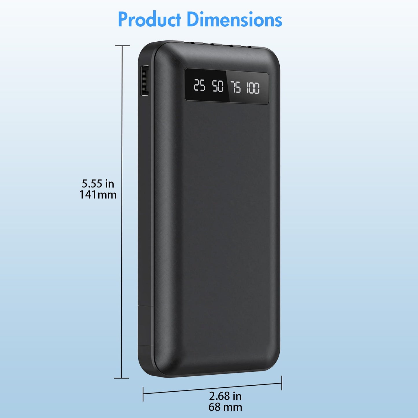 20000mAh Power Bank Portable Fast Charger with 4 Cables, Compatible wi