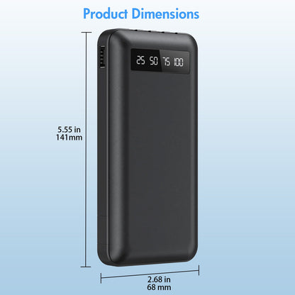 20000mAh Power Bank Portable Fast Charger with 4 Cables, Compatible wi