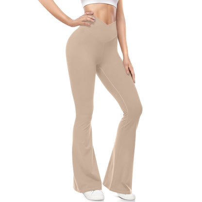 QATAINLAV Women's Flare Yoga Pants Casual V Crossover High Waisted Wor