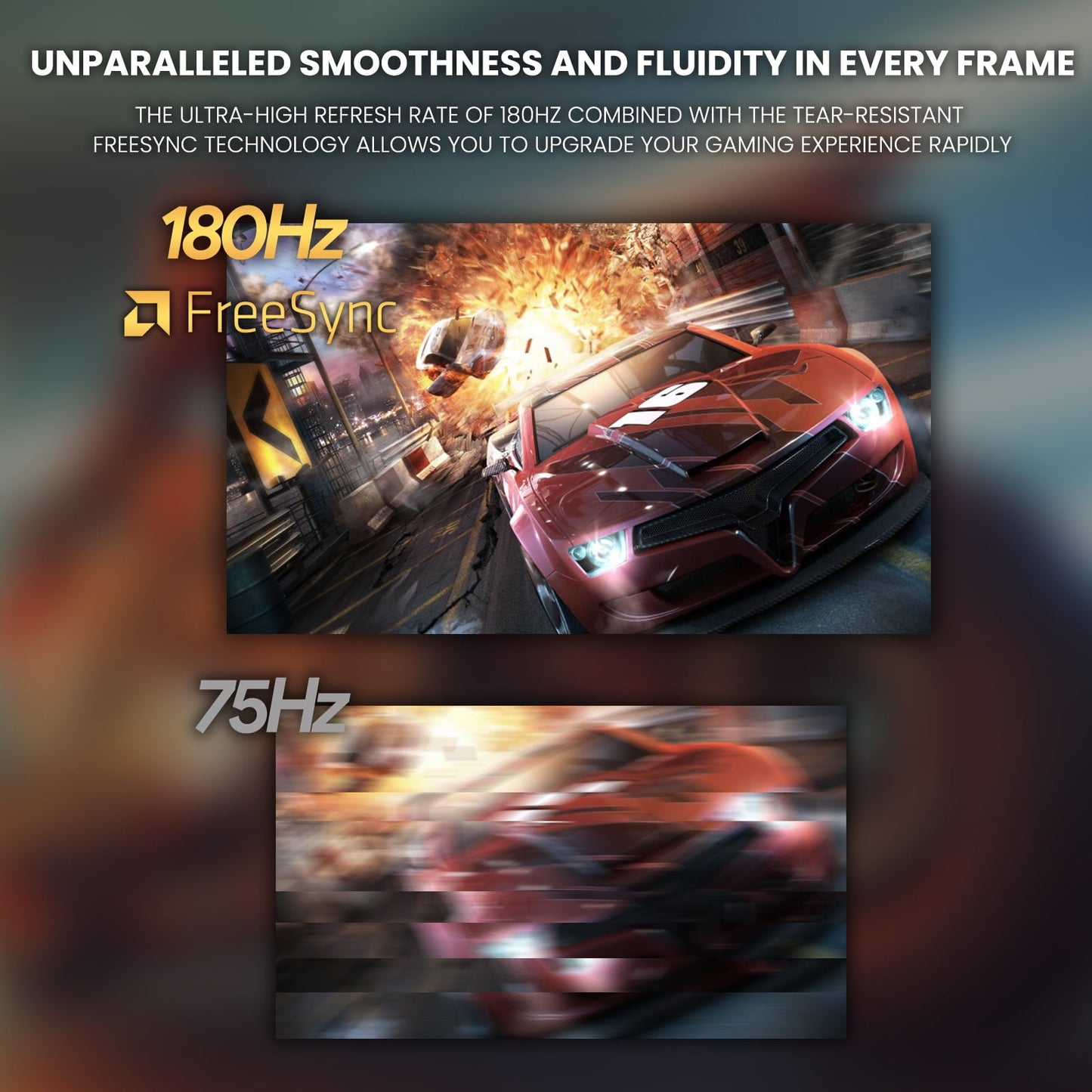 CRUA 27" 165Hz/180Hz Curved Gaming Monitor - FHD 1080P,FreeSync,1800R