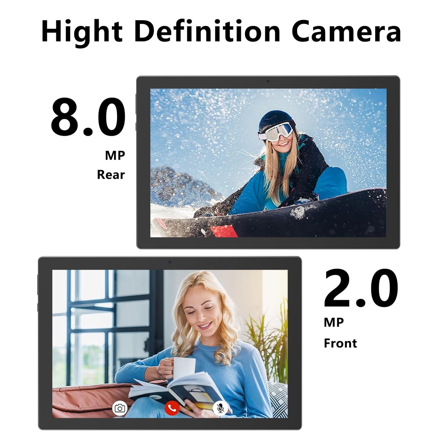 Android 15 Tablet 10 inch Tablets with Case, 12GB RAM + 64GB ROM (Expa