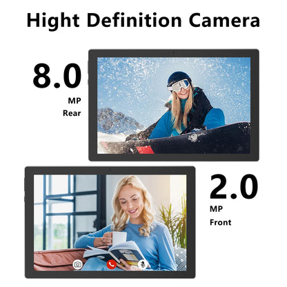 Android 15 Tablet 10 inch Tablets with Case, 12GB RAM + 64GB ROM (Expa
