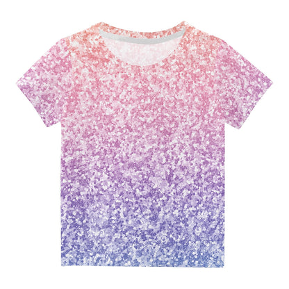 Sparkle Print Kids T-Shirt | Soft Crew Neck Short Sleeve Summer Top fo