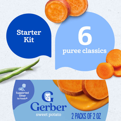 Gerber My 1st Veggies Starter Kit, Baby Food Puree, 2 oz Tubs, Variety