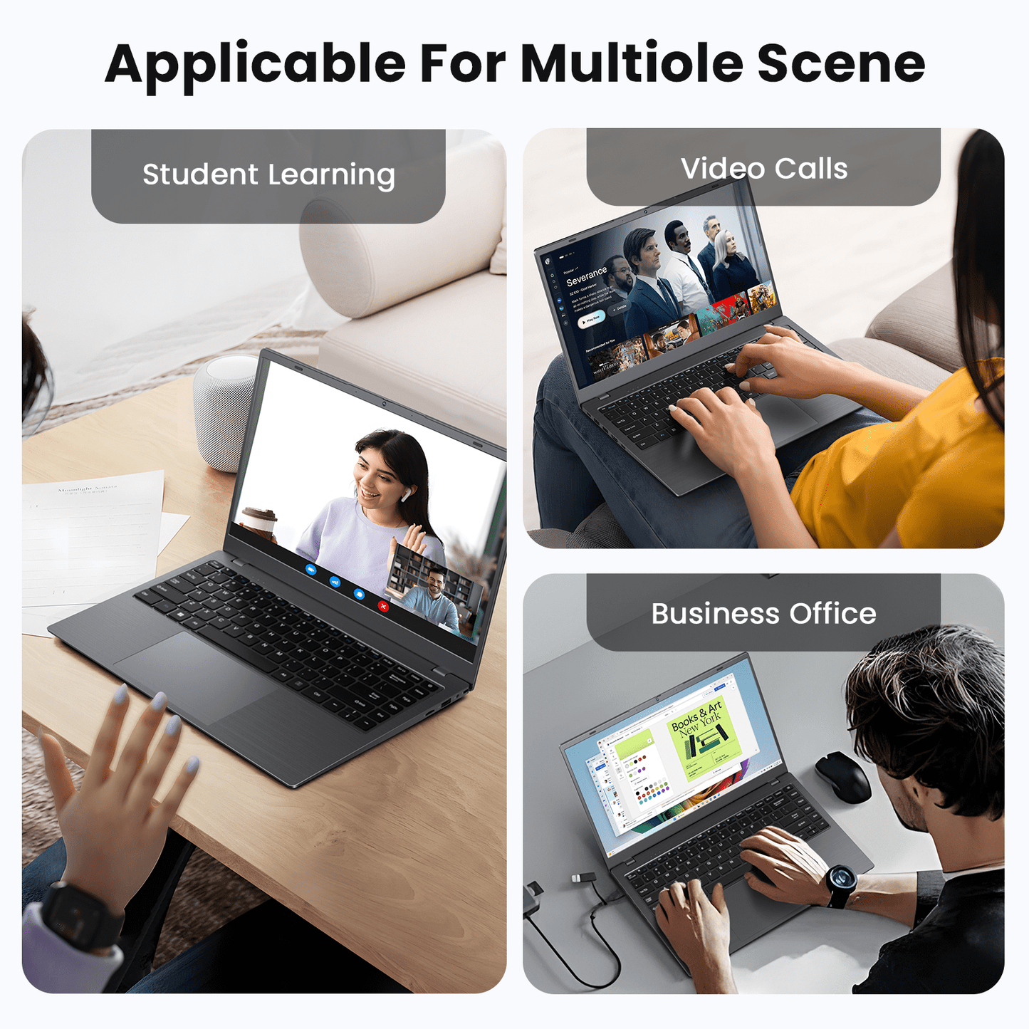 RNRUO 14" Laptop with Windows 11, 12GB RAM 128GB SSD, FHD Screen USB-C