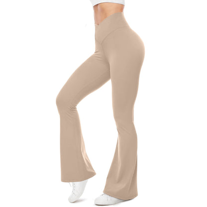 QATAINLAV Women's Flare Yoga Pants Casual V Crossover High Waisted Wor
