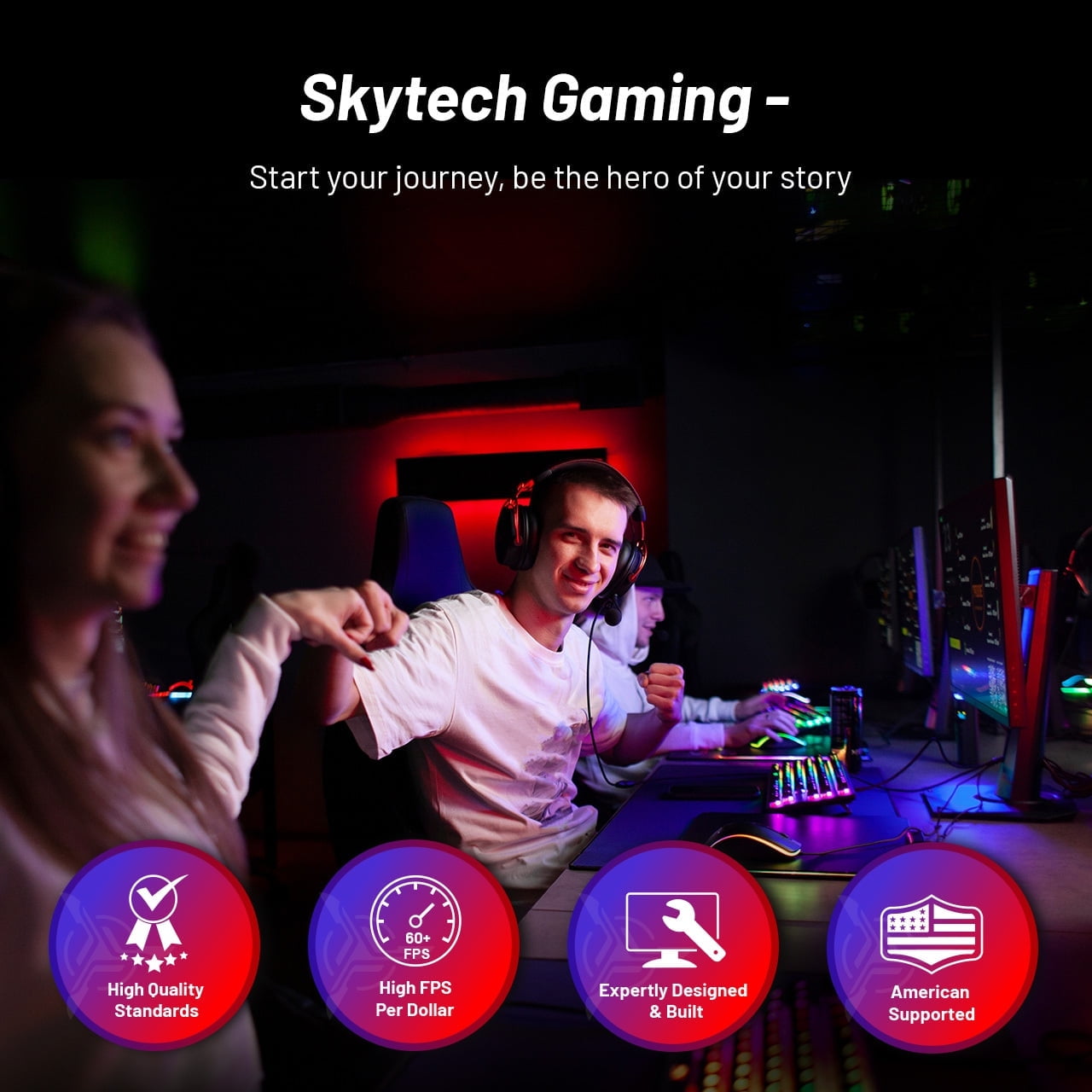 Skytech Shadow Gaming PC Desktop AMD Ryzen 5 5500 NVIDIA GeForce RTX 3