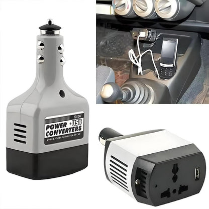 Car Power Inverter DC to AC Converter 150W with 2 AC Outlets and 2 USB