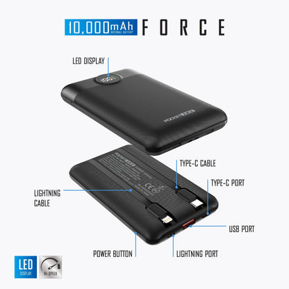 Pocket Juice Force 10,000mAh Portable Charger Power Bank – Slim Port