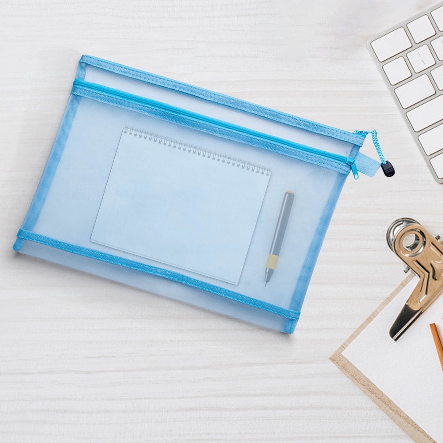 JoyMoreHome Mesh Zipper Pouch,Waterproof Zipper Bags, Document Folders