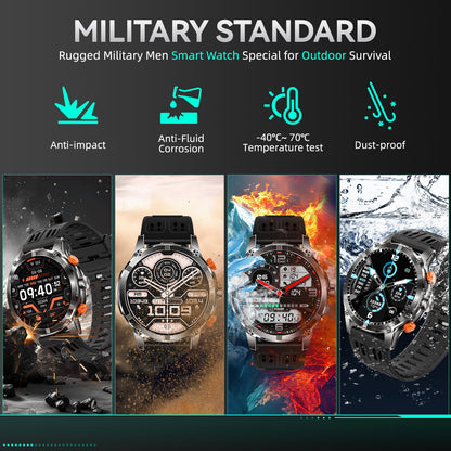 Cyberdyer Smart Watch with LED Flashlight, 100+ Sports Modes, 1.7" HD