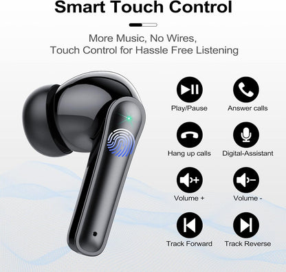 Wireless Ear Buds 48H Playtime Bluetooth Ear Buds Stereo Bluetooth Hea