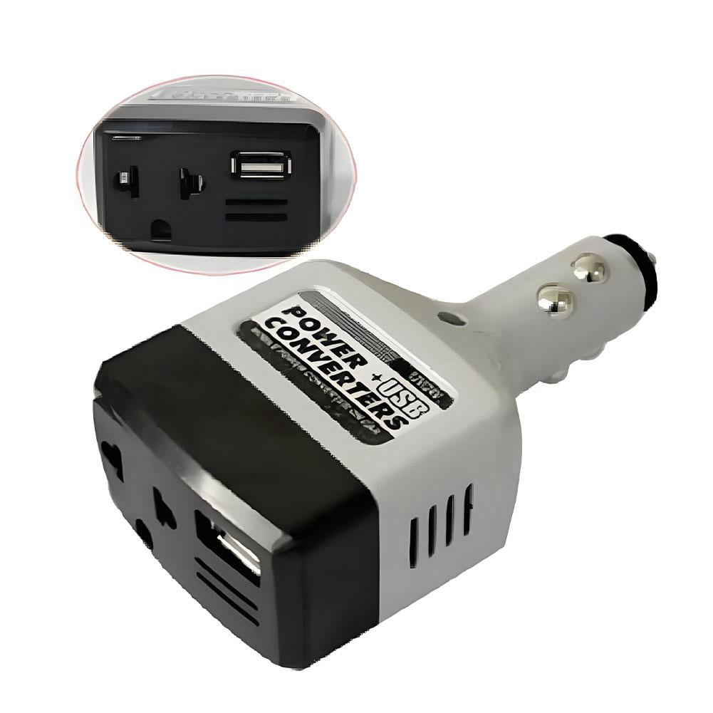 Car Power Inverter DC to AC Converter 150W with 2 AC Outlets and 2 USB