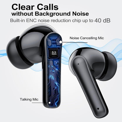 Wireless Ear Buds 48H Playtime Bluetooth Ear Buds Stereo Bluetooth Hea