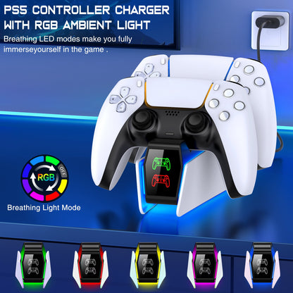 PS5 Controller Charger, ESYWEN Charging Station for PlayStation 5 Cont