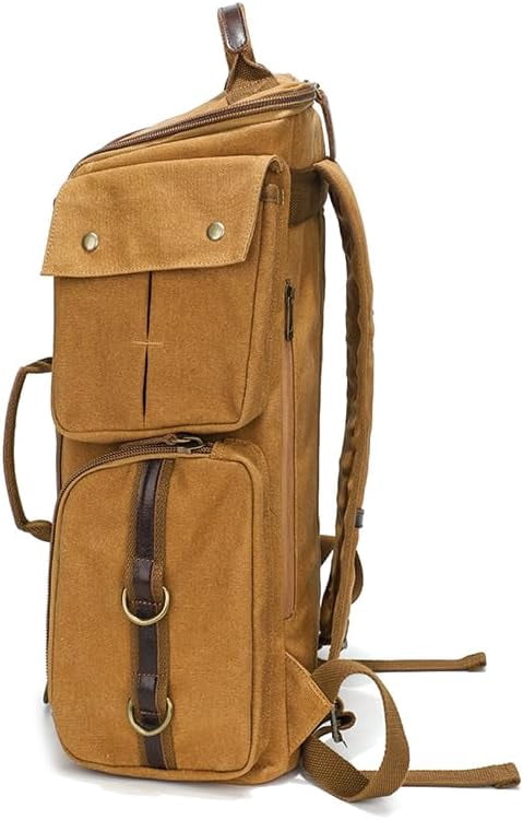 Vintage Canvas Travel Backpack, Casual Daypack for 17“ Laptop Tote S