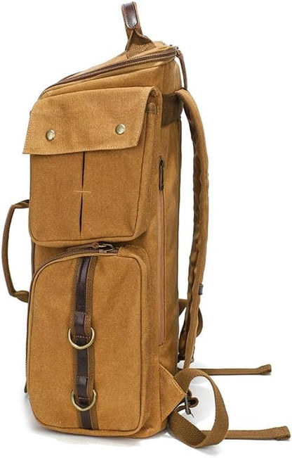 Vintage Canvas Travel Backpack, Casual Daypack for 17“ Laptop Tote S