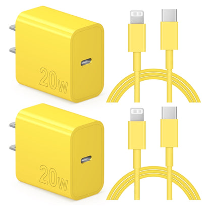Coreykin 20W USB C Wall Charger-2 Pack Super Fast Charger with 6FT Cab