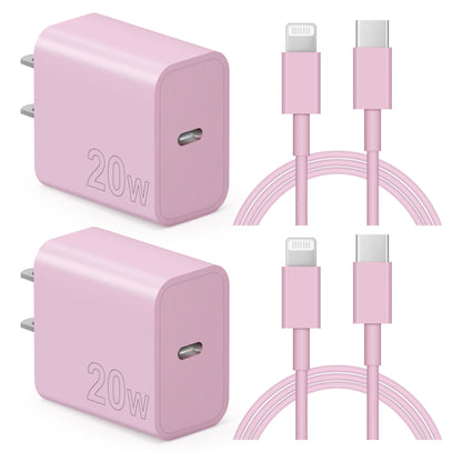 Coreykin 20W USB C Wall Charger-2 Pack Super Fast Charger with 6FT Cab