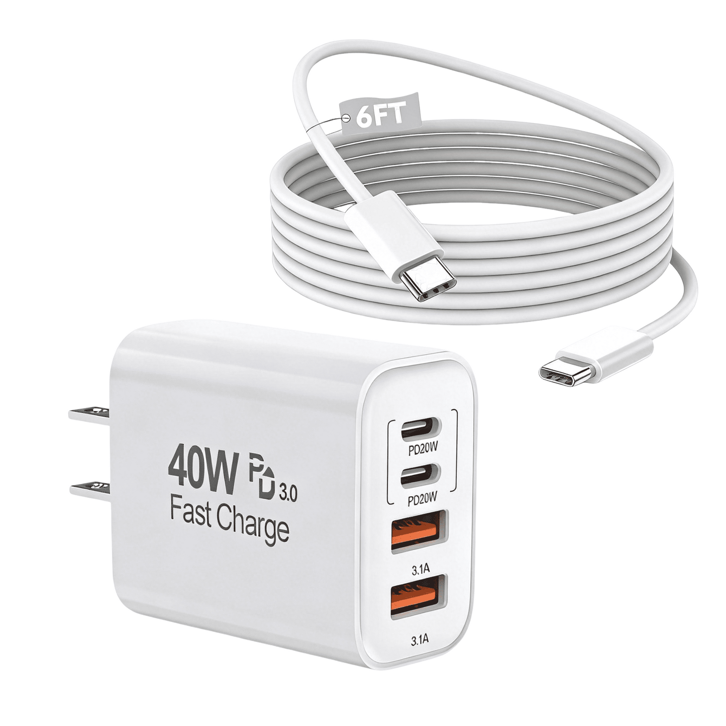 for iPhone 17 16 Charger,2Pack 10FT USB C to C Woven Cable Cord 40W US