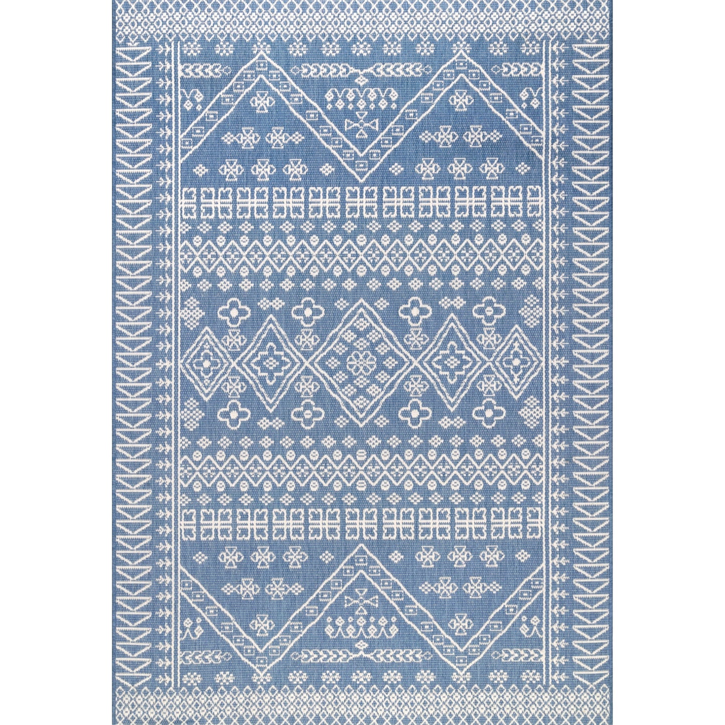 nuLOOM Kandace Tribal Indoor/Outdoor Runner Rug, 2' x 10', Blue