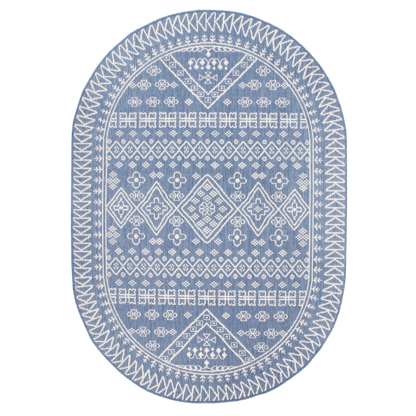 nuLOOM Kandace Tribal Indoor/Outdoor Runner Rug, 2' x 10', Blue