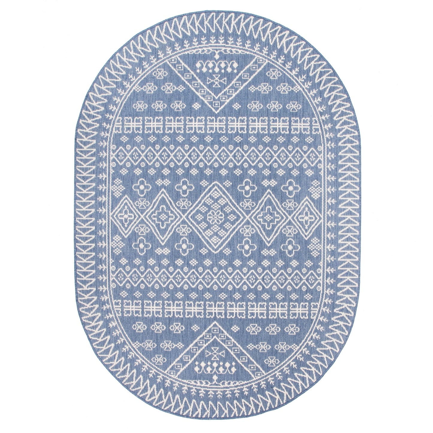 nuLOOM Kandace Tribal Indoor/Outdoor Runner Rug, 2' x 10', Blue